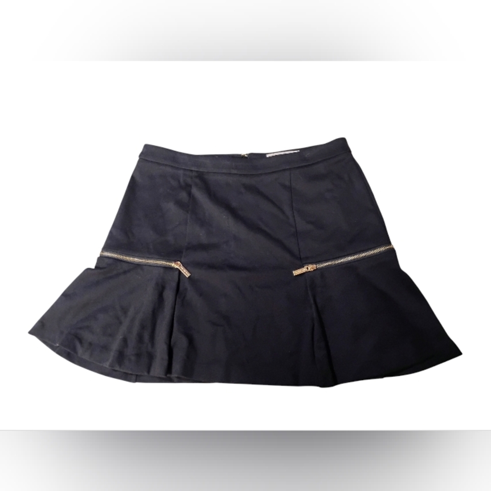 Elegant Black Michael Kors Skirt with Zipper Accents